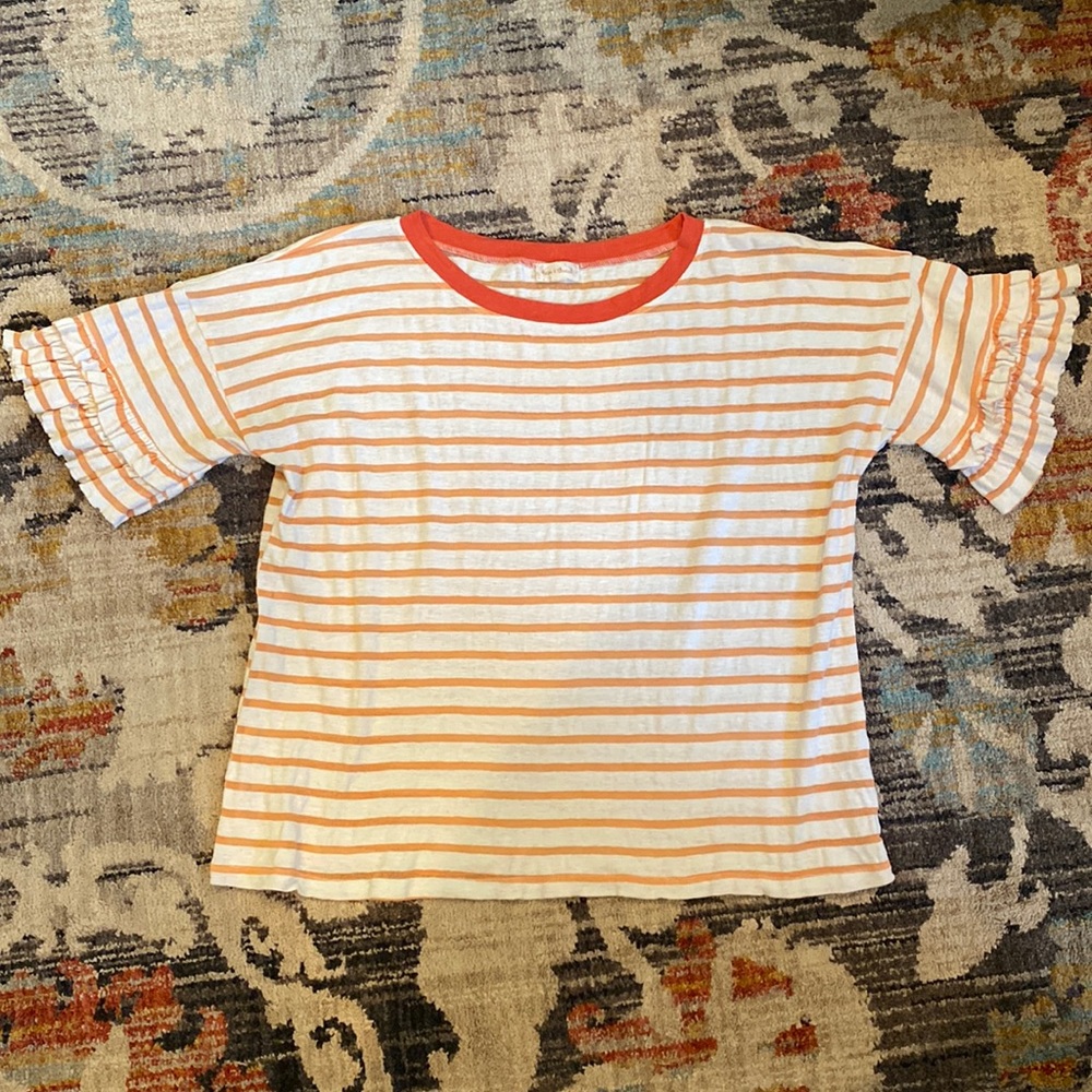 Hem & Thread Dania Ruffle and Ringer Stripe Tee